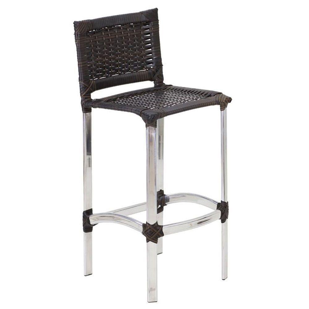 4 Banquetas Altas Madri Em Cozinha Alumínio área Edícula Pedra Ferro - 2