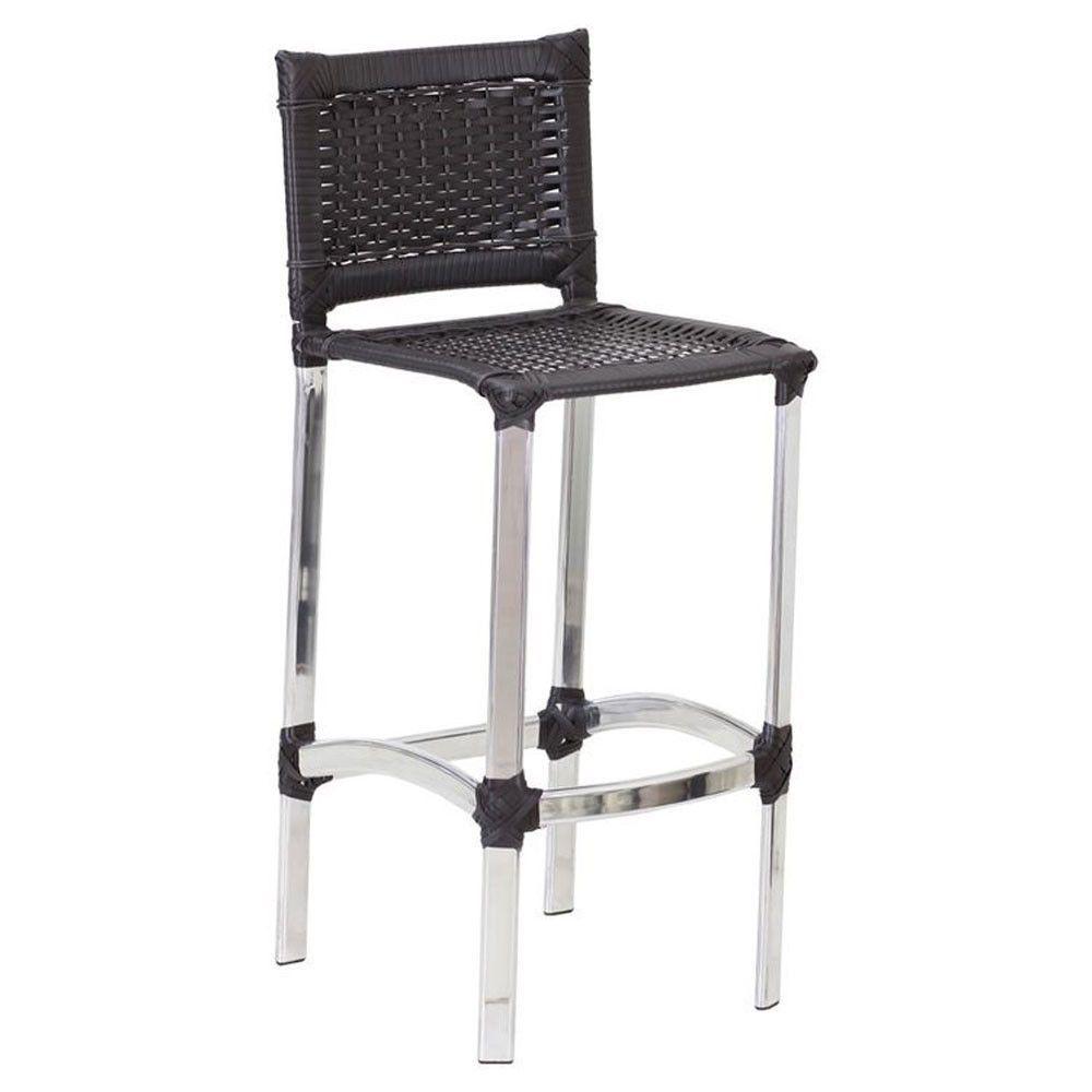 4 Banquetas Altas Madri Em Cozinha Alumínio área Edícula Preto - 2