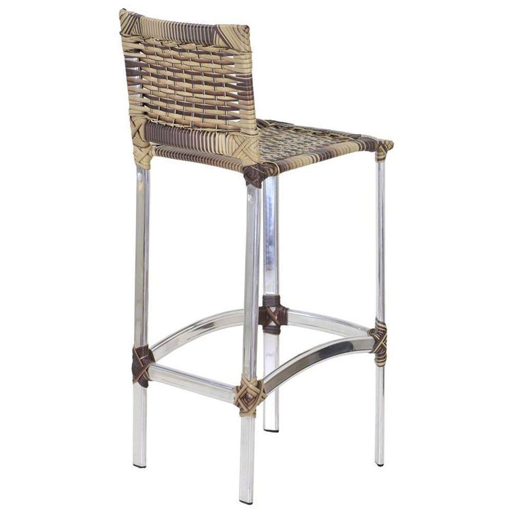 4 Banquetas Altas Madri Em Cozinha Alumínio área Edícula Cappuccino - 4