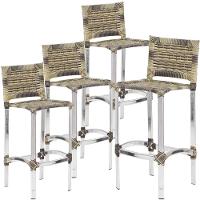 4 Banquetas Altas Madri Em Cozinha Alumínio área Edícula Cappuccino - 1