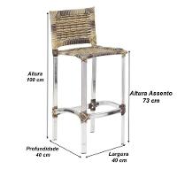 4 Banquetas Altas Madri Em Cozinha Alumínio área Edícula Cappuccino - 3