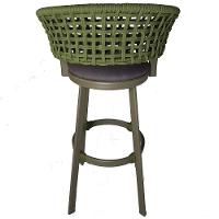 4 Banqueta Somália Em Alumínio E Corda Náutica Jardim Verde Musgo - 2