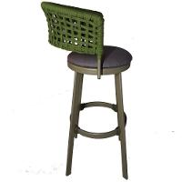 4 Banqueta Somália Em Alumínio E Corda Náutica Jardim Verde Musgo - 3