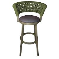 4 Banqueta Somália Em Alumínio E Corda Náutica Jardim Verde Musgo - 6