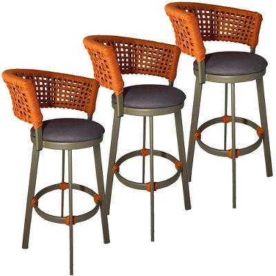 3 Banqueta Giratória Em Alumínio Balcão Jardim, Edícula Terra Cota