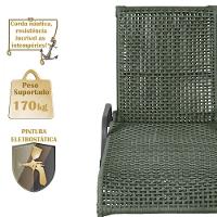 2 Espreguiçadeira Catar E 1 Mesa Garden Cor Preta Verde