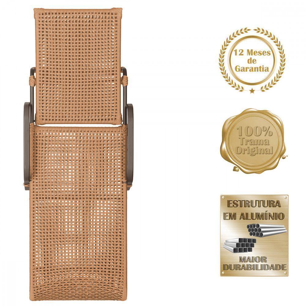 2 Espreguiçadeira Catar E 1 Mesa Garden Cor Marrom Terra Cota - 3