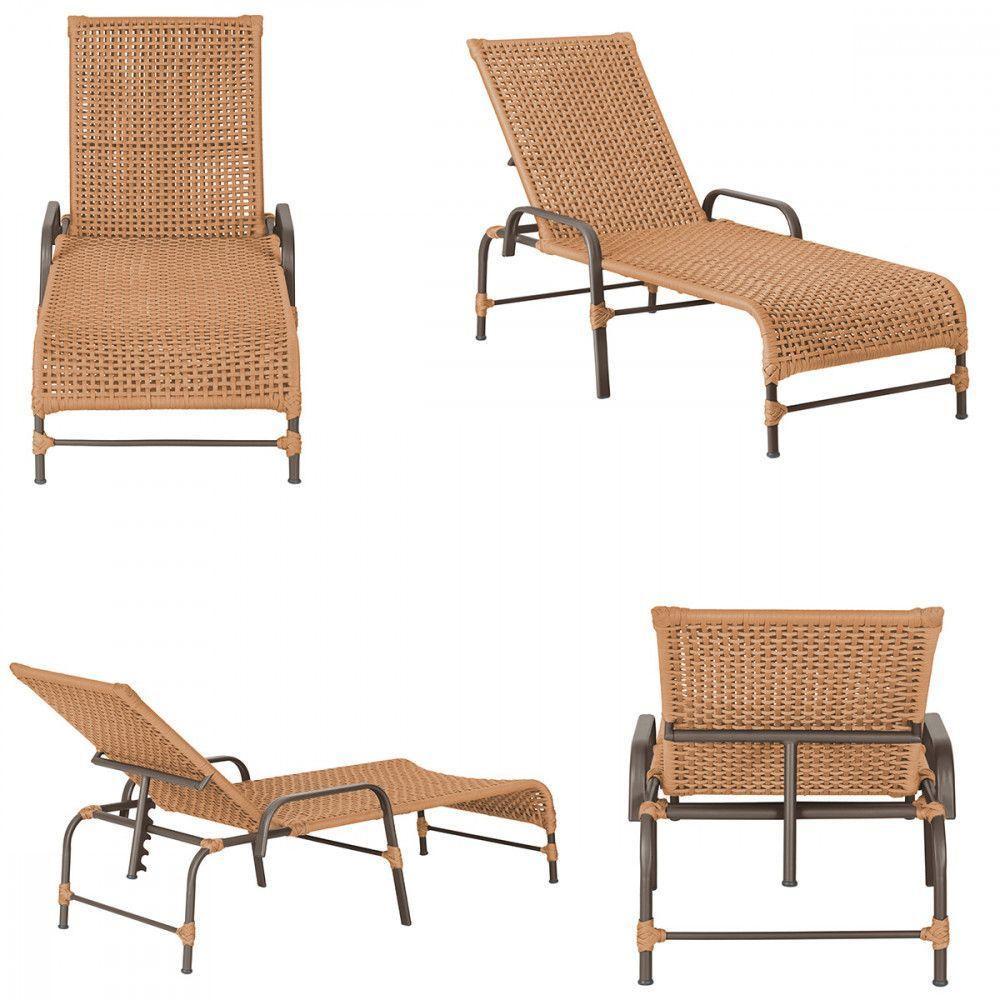 2 Espreguiçadeira Catar E 1 Mesa Garden Cor Marrom Terra Cota - 5