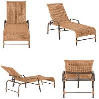 2 Espreguiçadeira Catar E 1 Mesa Garden Cor Marrom Terra Cota - 5