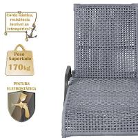 2 Espreguiçadeira Catar E 1 Mesa Garden Cor Preta Prata