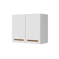 Armário Aéreo Cristal 2 Portas Arte Móveis Branco - 2