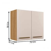 Armário Aéreo Cristal 2 Portas Arte Móveis Cinamomo-off White - 2