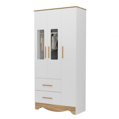 Armario Infantil Popy 3 Portas 2 Gavetas - Moveis Peroba Amendoa-branco