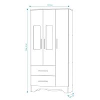 Armario Infantil Popy 3 Portas 2 Gavetas - Moveis Peroba Amendoa-branco - 2