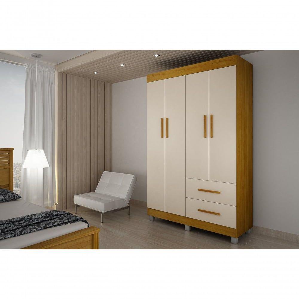 Armario Roupeiro Paris 4 Portas Chf Cinamomo-off White - 1