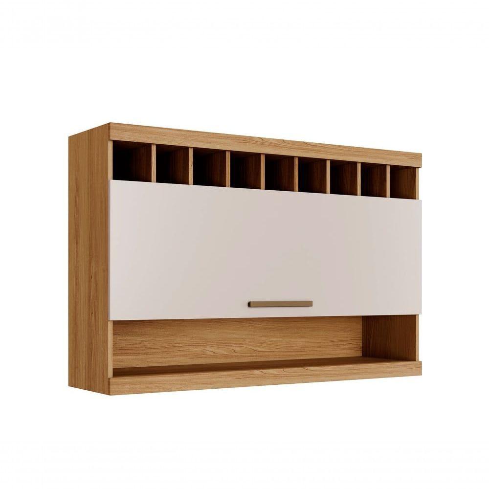 Armário Aereo Opala Com 1 Porta Com Adega Arte Móveis Cinamomo-off White - 1