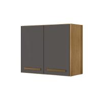 Armário Aéreo Cristal 2 Portas Arte Móveis Cinamomo-grafite - 1