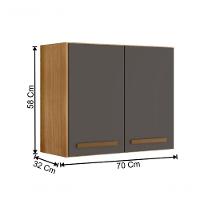 Armário Aéreo Cristal 2 Portas Arte Móveis Cinamomo-grafite - 2
