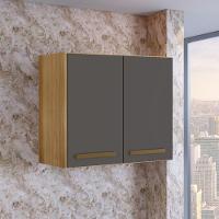 Armário Aéreo Cristal 2 Portas Arte Móveis Cinamomo-grafite - 4