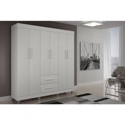 Armario Roupeiro Paris 6 Portas Chf Branco