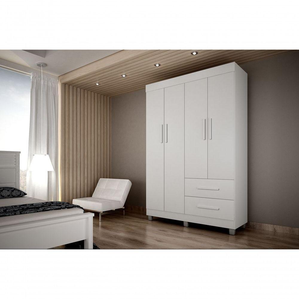 Armario Roupeiro Paris 4 Portas Chf Branco - 1
