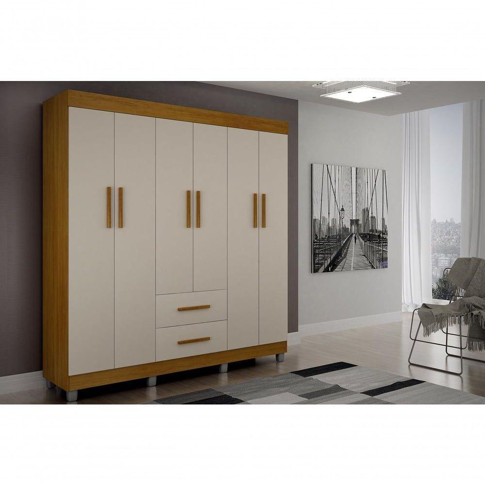 Armario Roupeiro Paris 6 Portas Chf Cinamomo-off White - 1