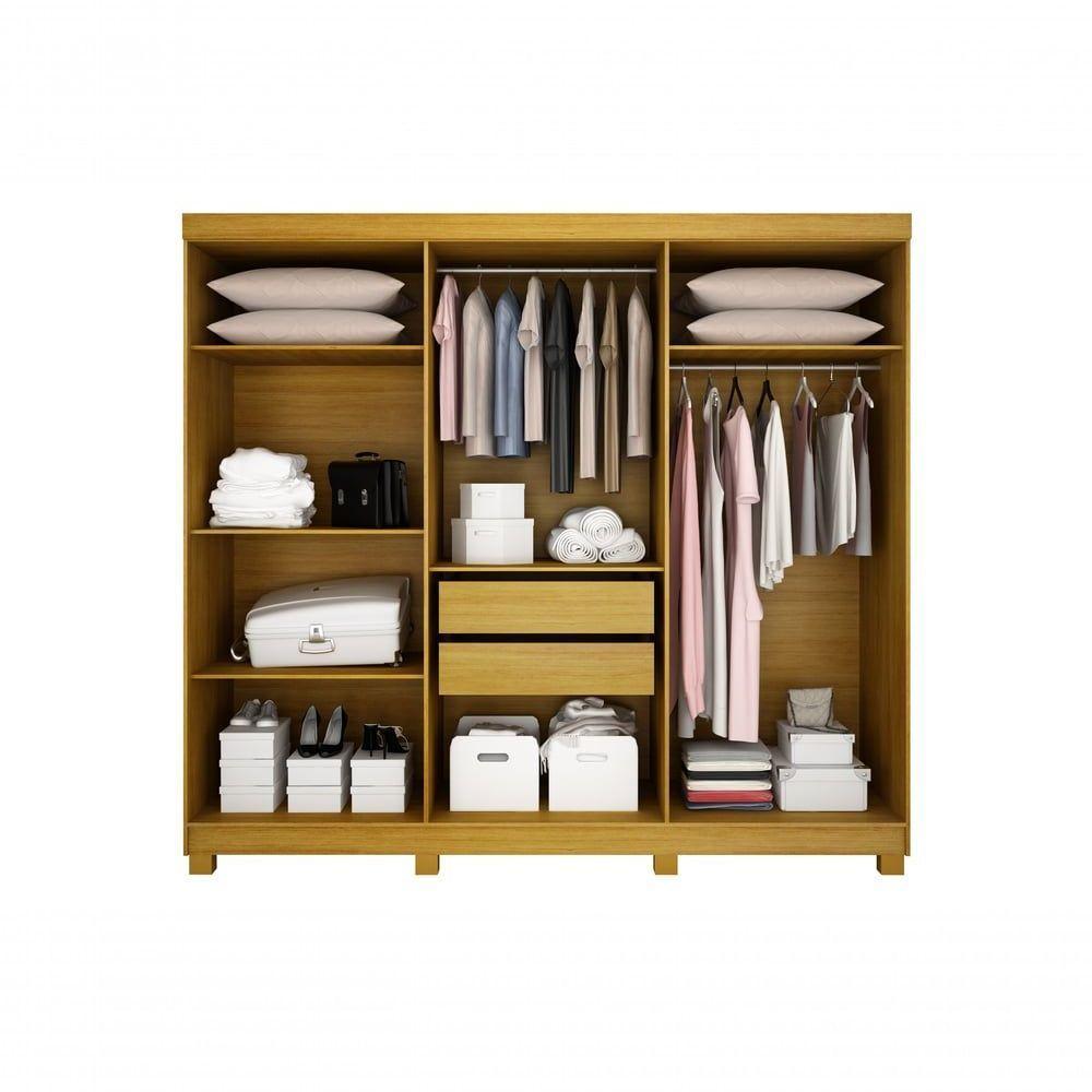 Armario Roupeiro Madri 6 Portas 2 Gavetas C-kit 4 Espelho Madri Com Pes Chf Branco - 2