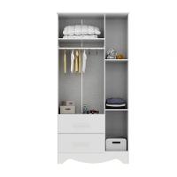 Armario Infantil Popy 3 Portas 2 Gavetas - Moveis Peroba Branco Brilho - 3