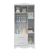 Armario Infantil 3 Portas 2 Gavetas Clara - Moveis Peroba Branco Brilho - 2