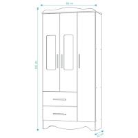 Armario Infantil 3 Portas 2 Gavetas Clara - Moveis Peroba Amendoa-branco - 3