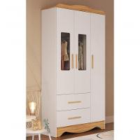 Armario Infantil 3 Portas 2 Gavetas Clara - Moveis Peroba Amendoa-branco - 4