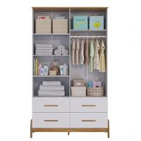 Armario 4 Portas Lisas Guti - Moveis Peroba Amendoa-branco - 3