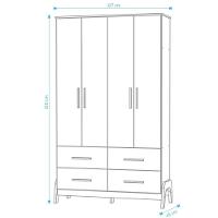 Armario 4 Portas Lisas Guti - Moveis Peroba Amendoa-branco - 4