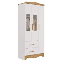 Armario Infantil 3 Portas 2 Gavetas Clara - Moveis Peroba Amendoa-branco - 1