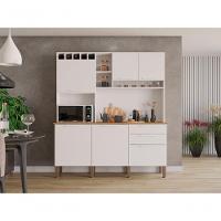 Armário De Cozinha 6 Portas 2 Gavetas New Topázio Salleto Branco - 4