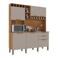 Armário De Cozinha 6 Portas 2 Gavetas New Topázio Salleto Cinamomo-off White - 1