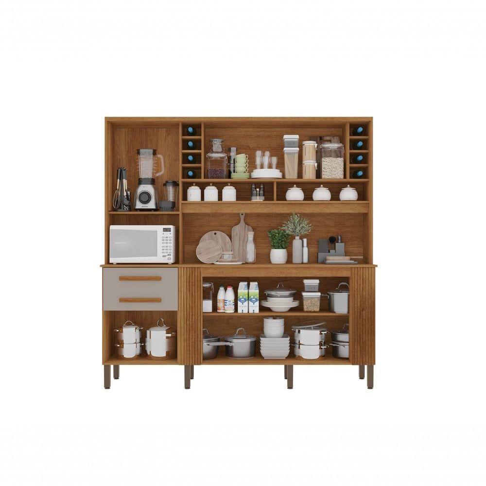 Armário De Cozinha 6 Portas 2 Gavetas Catar Cinamomo-off White - 3