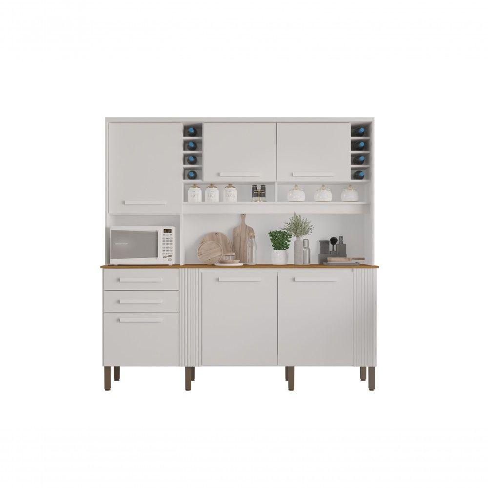 Armário De Cozinha 6 Portas 2 Gavetas Catar Branco - 2