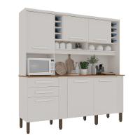 Armário De Cozinha 6 Portas 2 Gavetas Catar Branco - 1