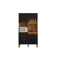 Armário De Cozinha 5 Portas 2 Gavetas Dubai Salleto Cinamomo/preto - 2