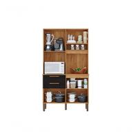 Armário De Cozinha 5 Portas 2 Gavetas Dubai Salleto Cinamomo-preto - 2