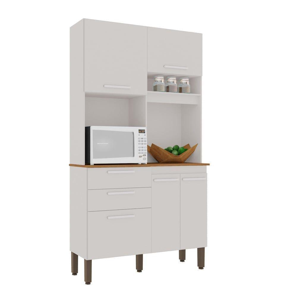 Armário De Cozinha 5 Portas 2 Gavetas Dubai Salleto Branco - 1