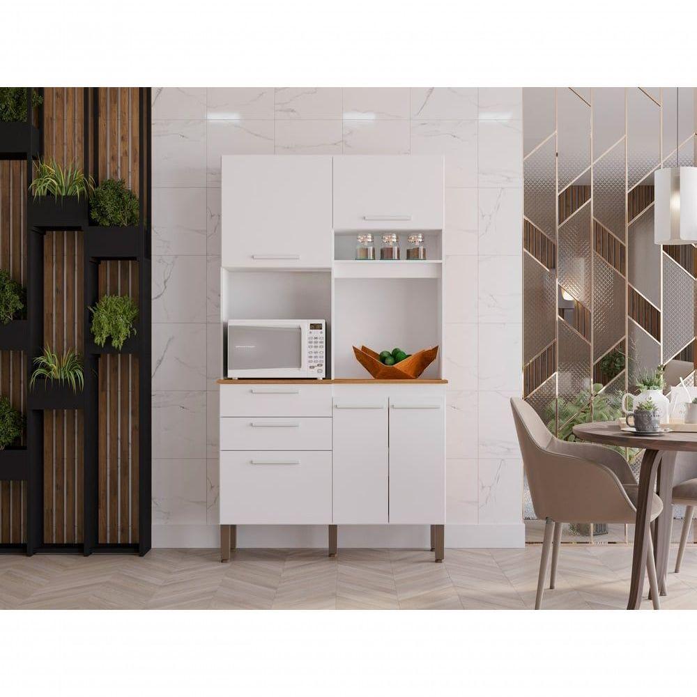 Armário De Cozinha 5 Portas 2 Gavetas Dubai Salleto Branco - 3