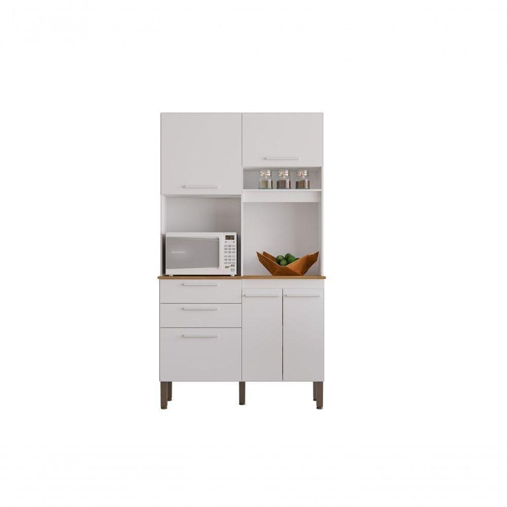 Armário De Cozinha 5 Portas 2 Gavetas Dubai Salleto Branco - 4