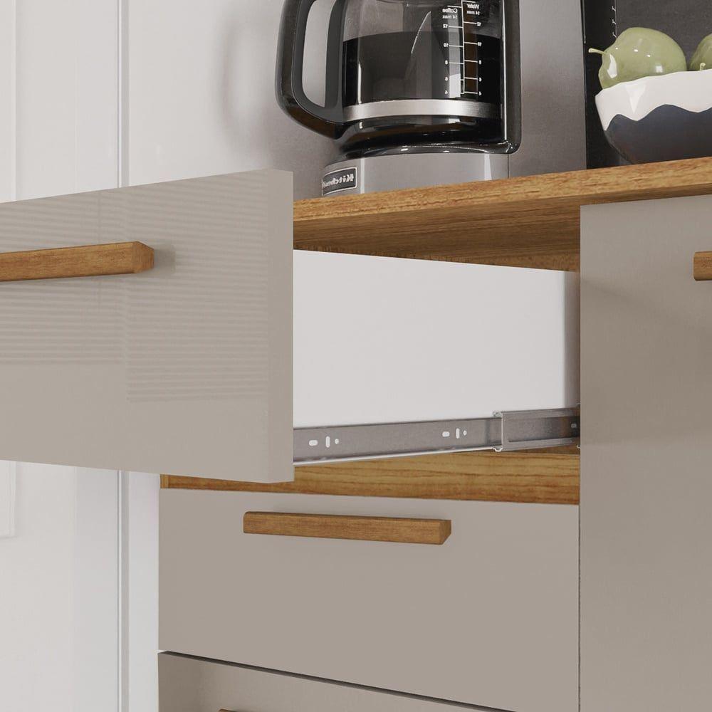 Armário De Cozinha 5 Portas 2 Gavetas Dubai Salleto Branco - 5