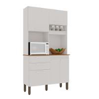 Armário De Cozinha 5 Portas 2 Gavetas Dubai Salleto Branco - 1