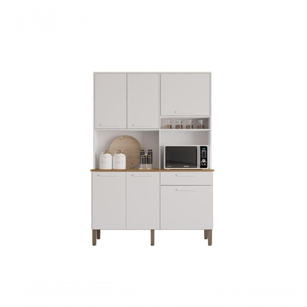 Armário Cozinha New Siena 5 Portas Abrir 1 Porta Basculate 1 Gaveta Salleto Branco - 3