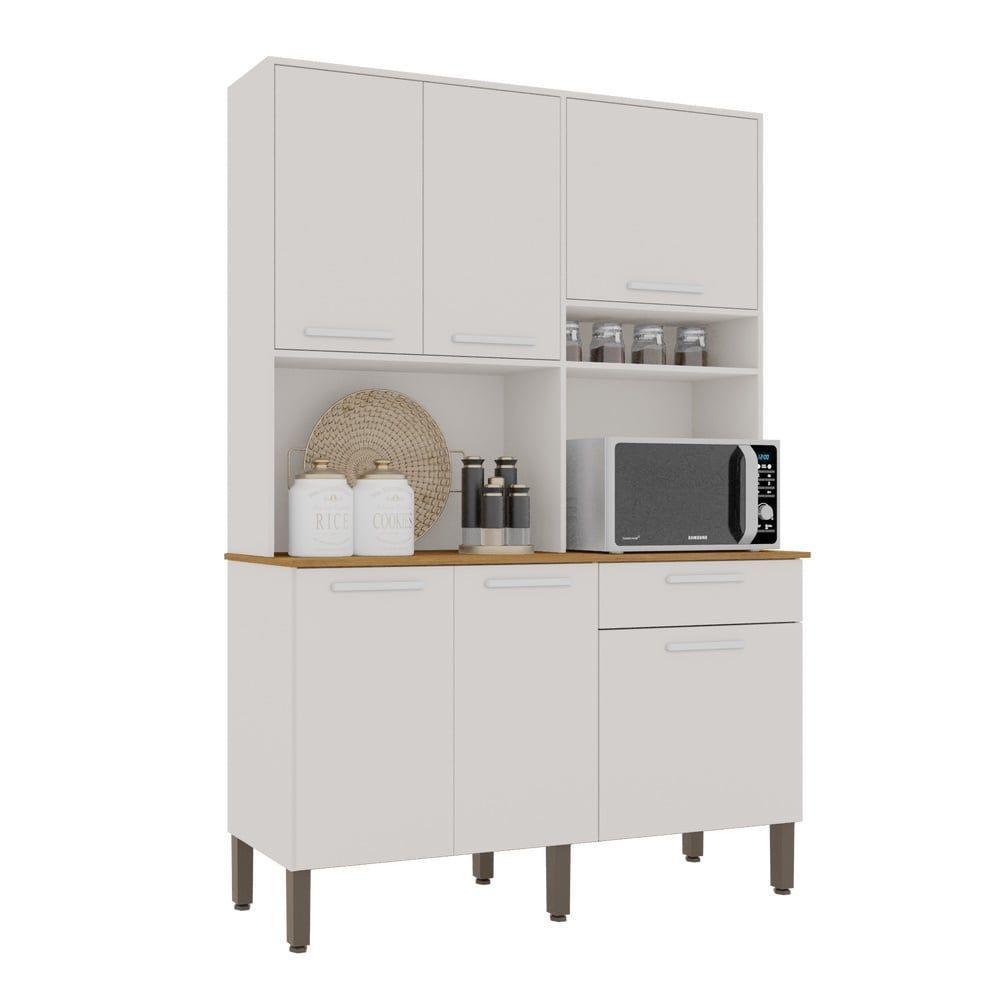 Armário Cozinha New Siena 5 Portas Abrir 1 Porta Basculate 1 Gaveta Salleto Branco - 1