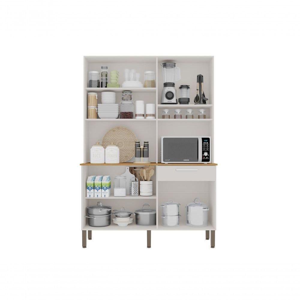 Armário Cozinha New Siena 5 Portas Abrir 1 Porta Basculate 1 Gaveta Salleto Branco - 3