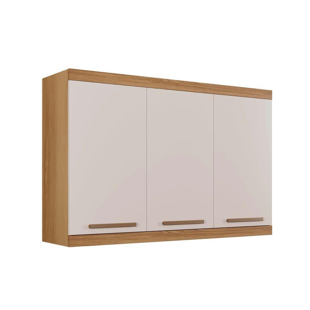 Armário Aéreo Talismã 3 Portas Arte Móveis Cinamomo-off White - 1